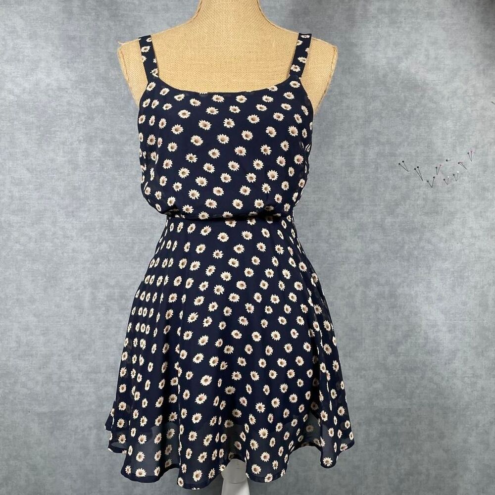 Floral navy dress